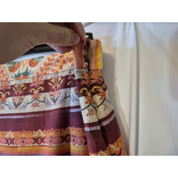 Anthro New W/Tag Maison Tara Spice Paprika Orange Geo Top Skirt Set US 14 - Picture 9 of 12